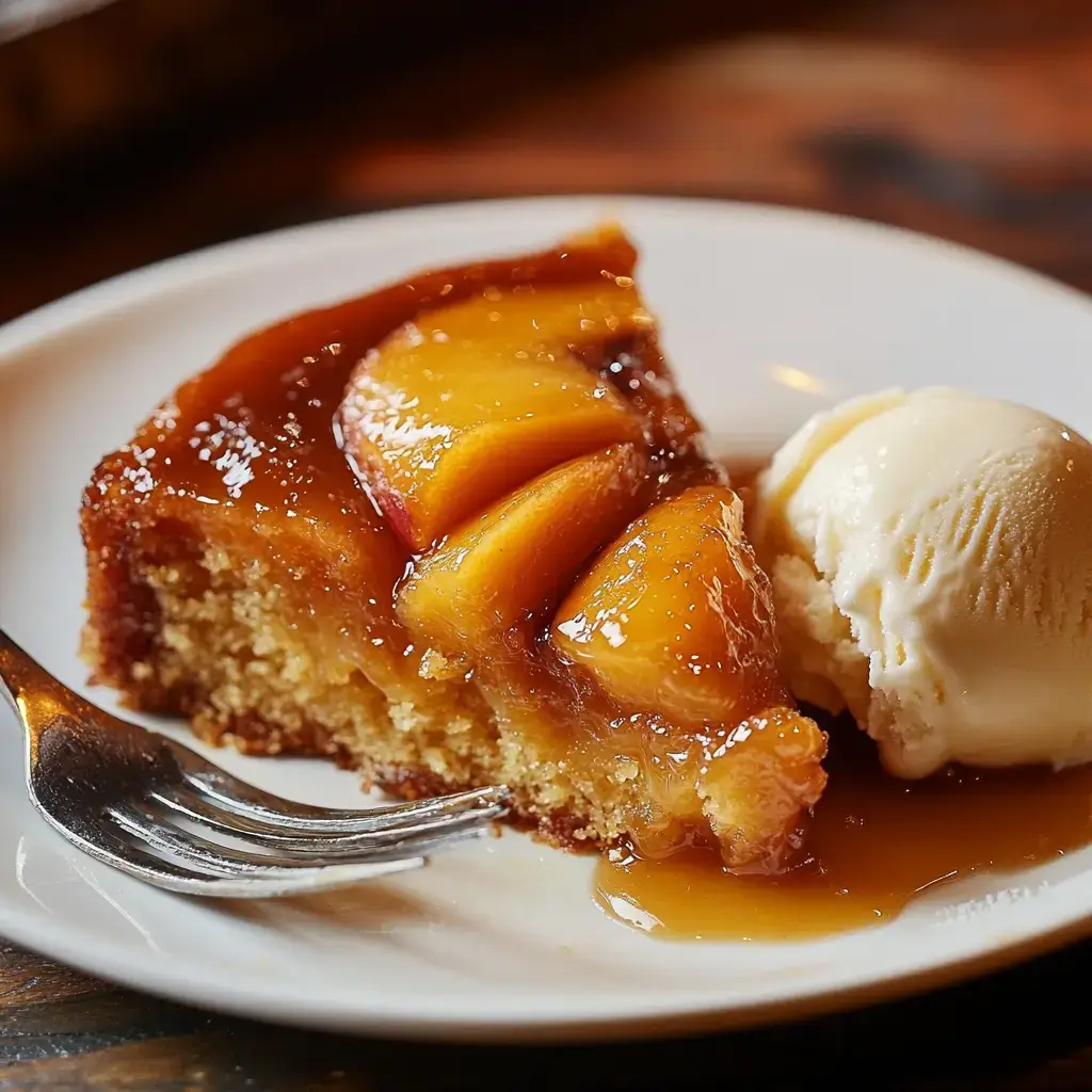 Bourbon Peach Upside Down Cake