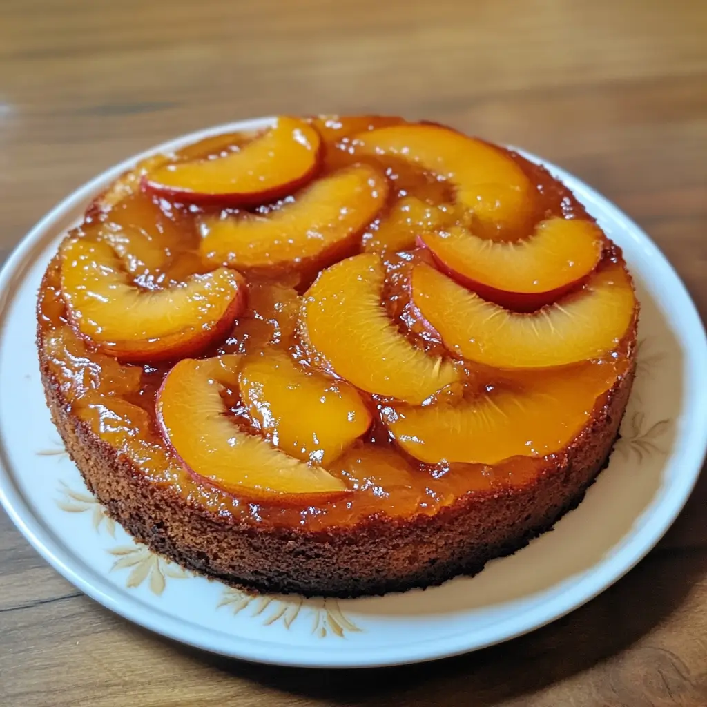Bourbon Peach Upside Down Cake