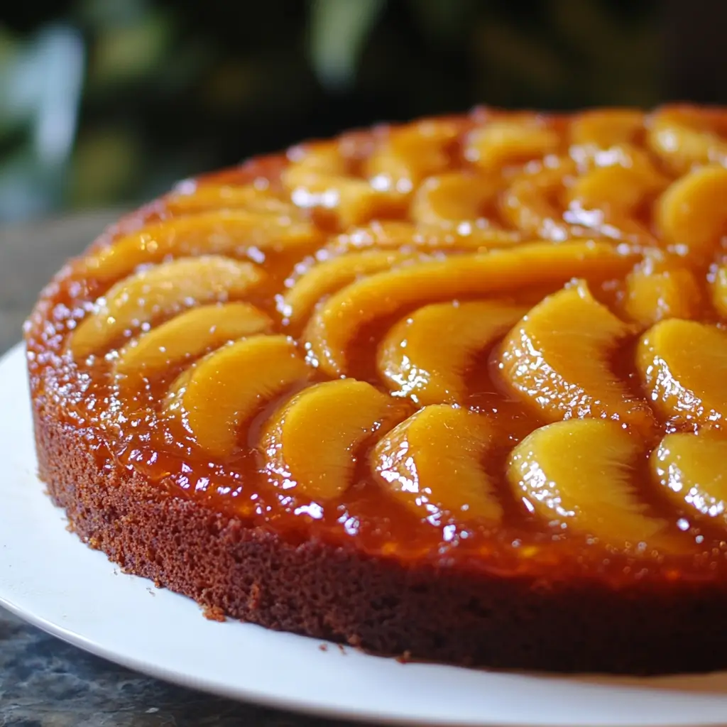 Bourbon Peach Upside Down Cake