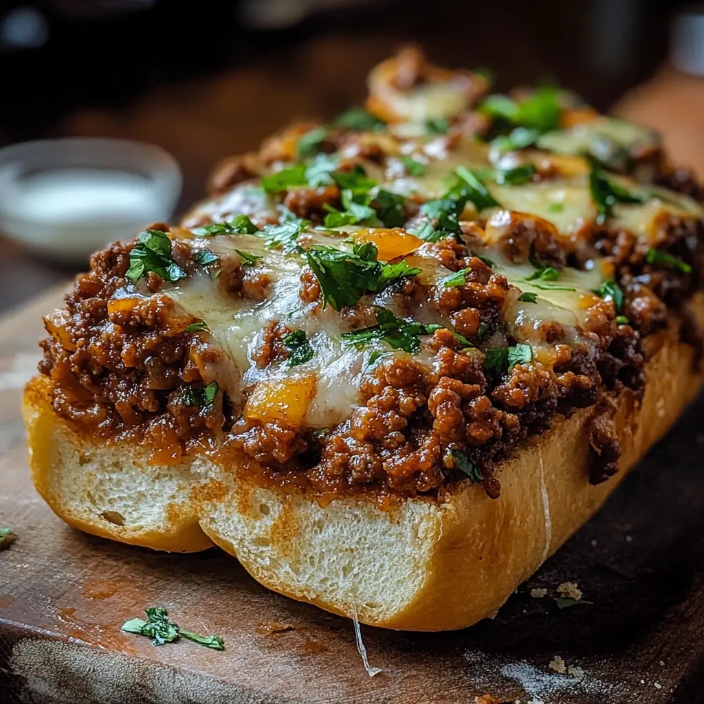 Cheesy Garlic Bread Sloppy Joes