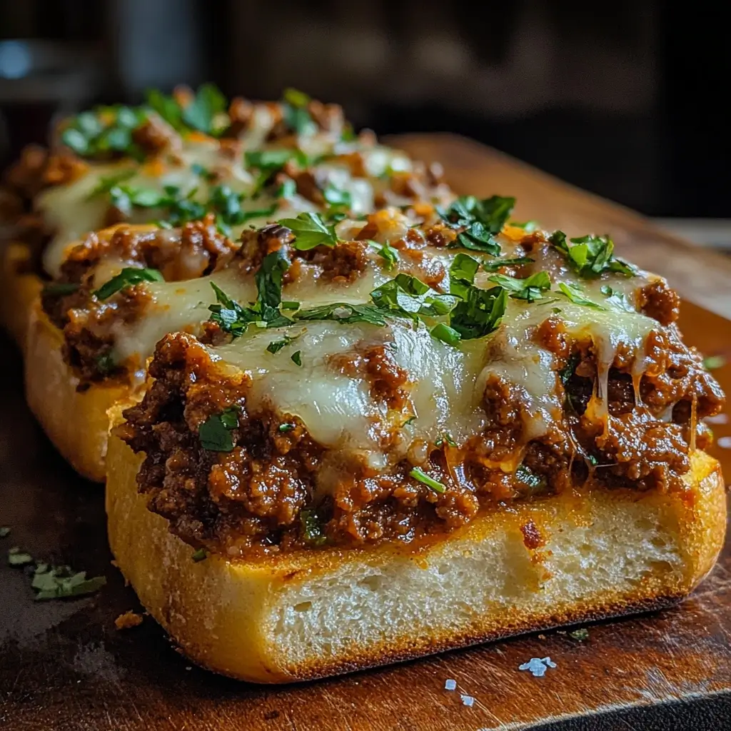 Cheesy Garlic Bread Sloppy Joes