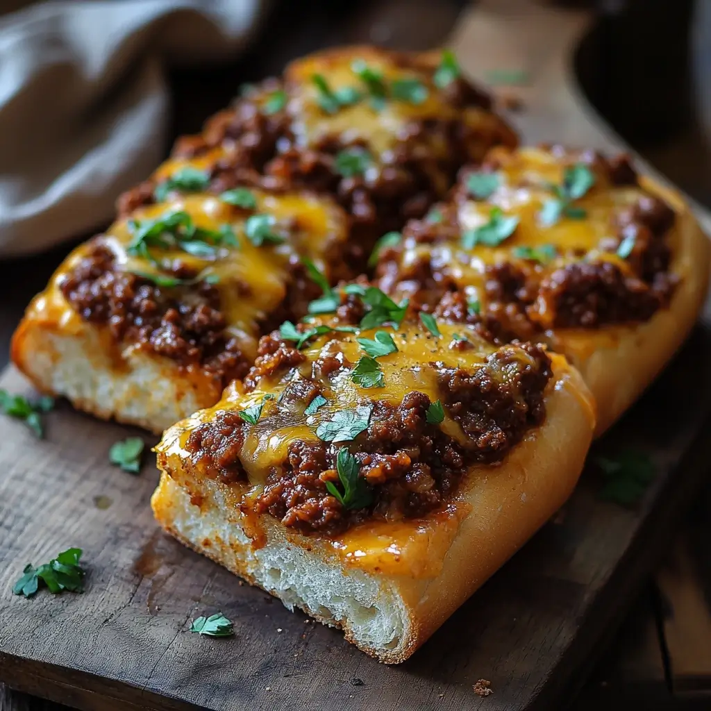 Cheesy Garlic Bread Sloppy Joes