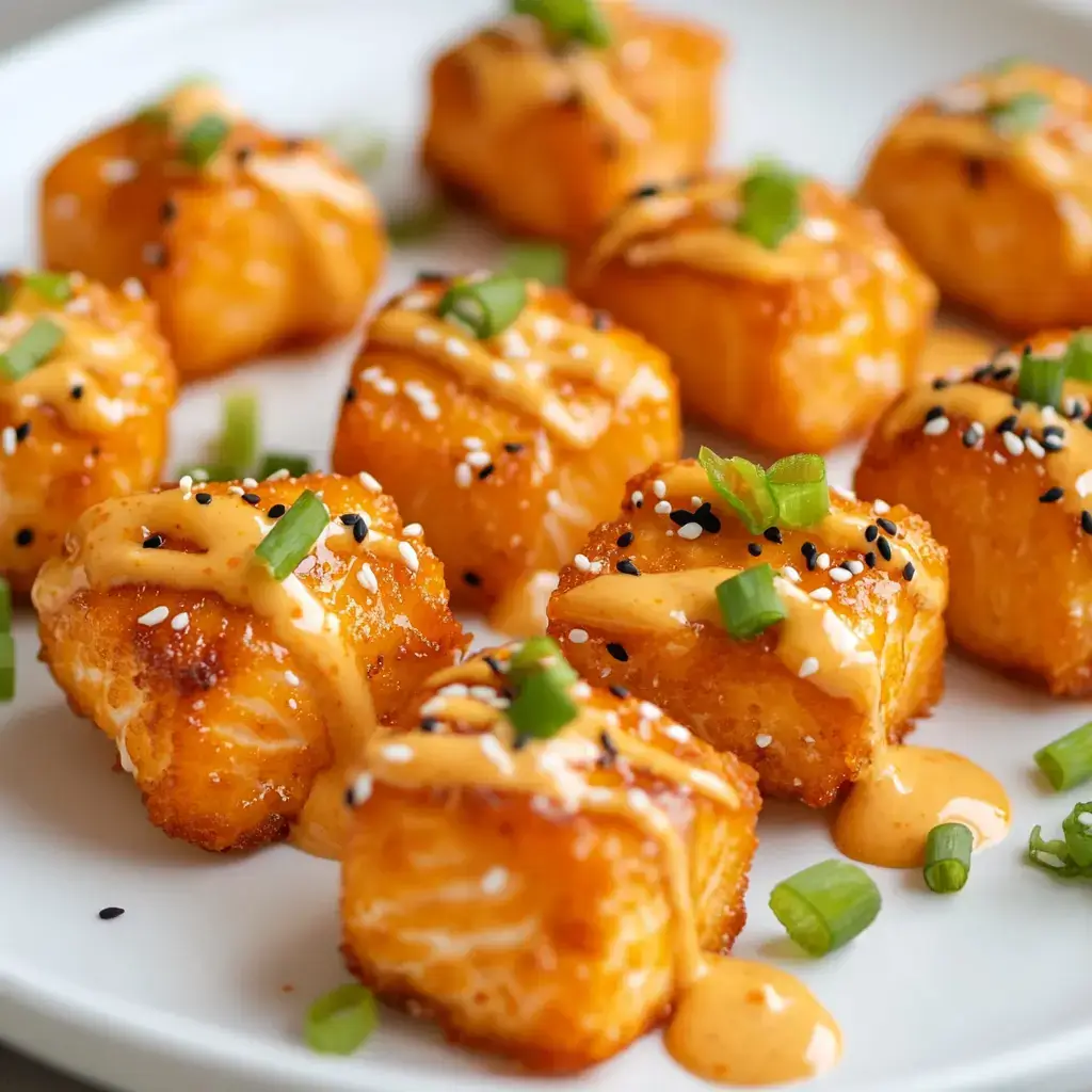 crispy bang bang salmon bites