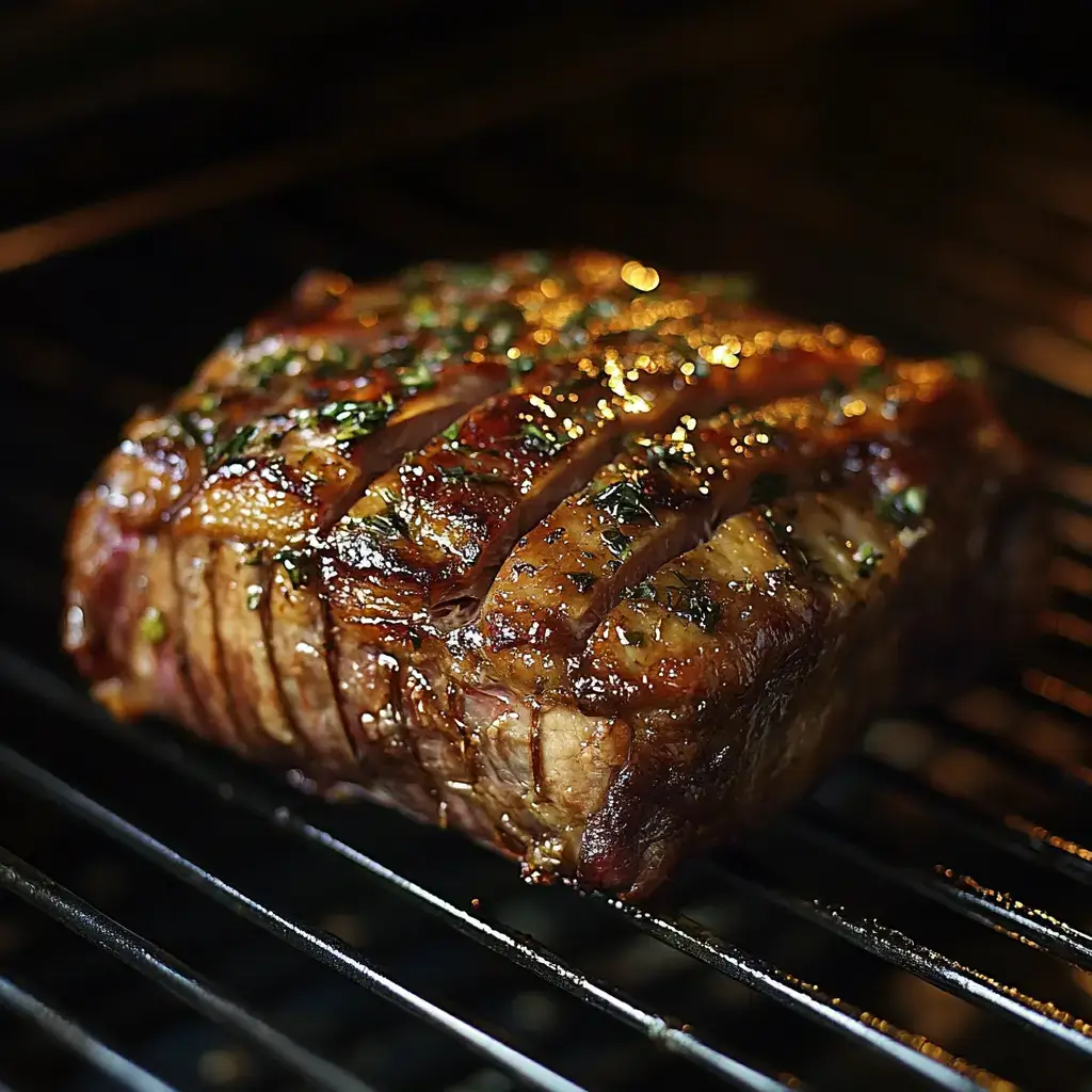 Slow-Roasted Garlic Honey Mustard Lamb Shoulder
