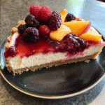 Summer Berry & Peach Cheesecake