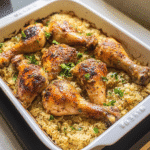 Baked Chicken Legs and Rice