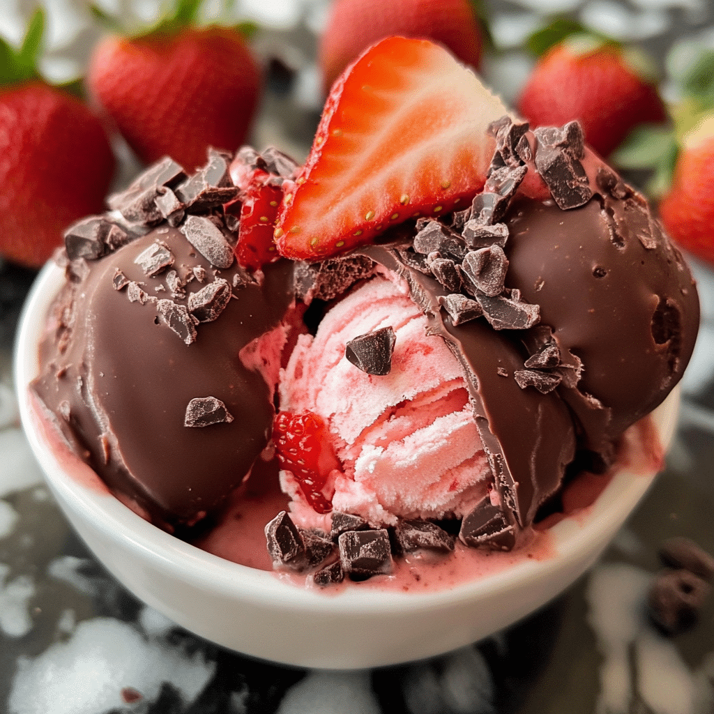 Chocolate Strawberry Frozen Yogurt Bites