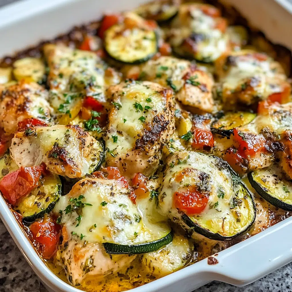 Mediterranean Chicken Zucchini Bake