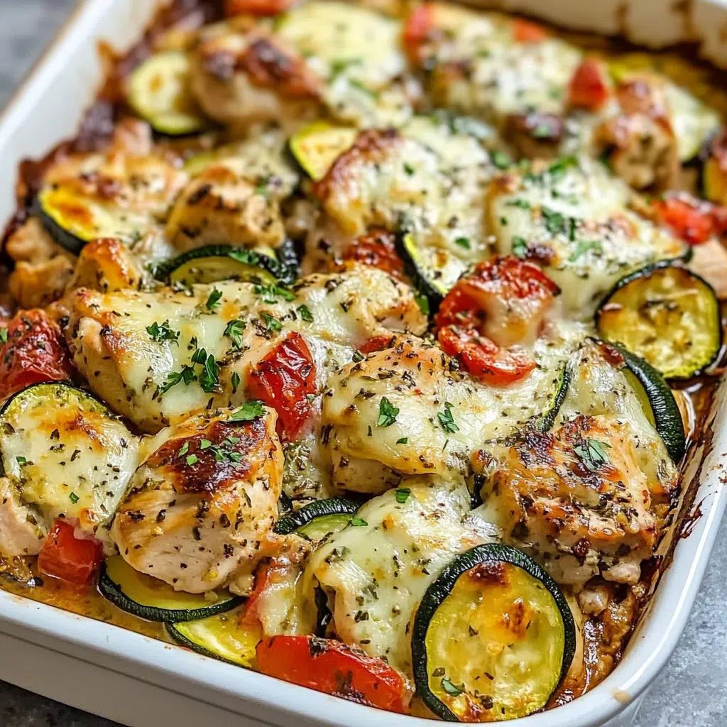 Mediterranean Chicken Zucchini Bake