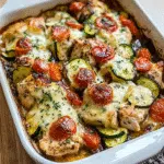 Mediterranean Chicken Zucchini Bake
