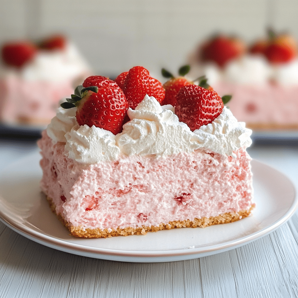 No Bake Strawberry Cloud Cake