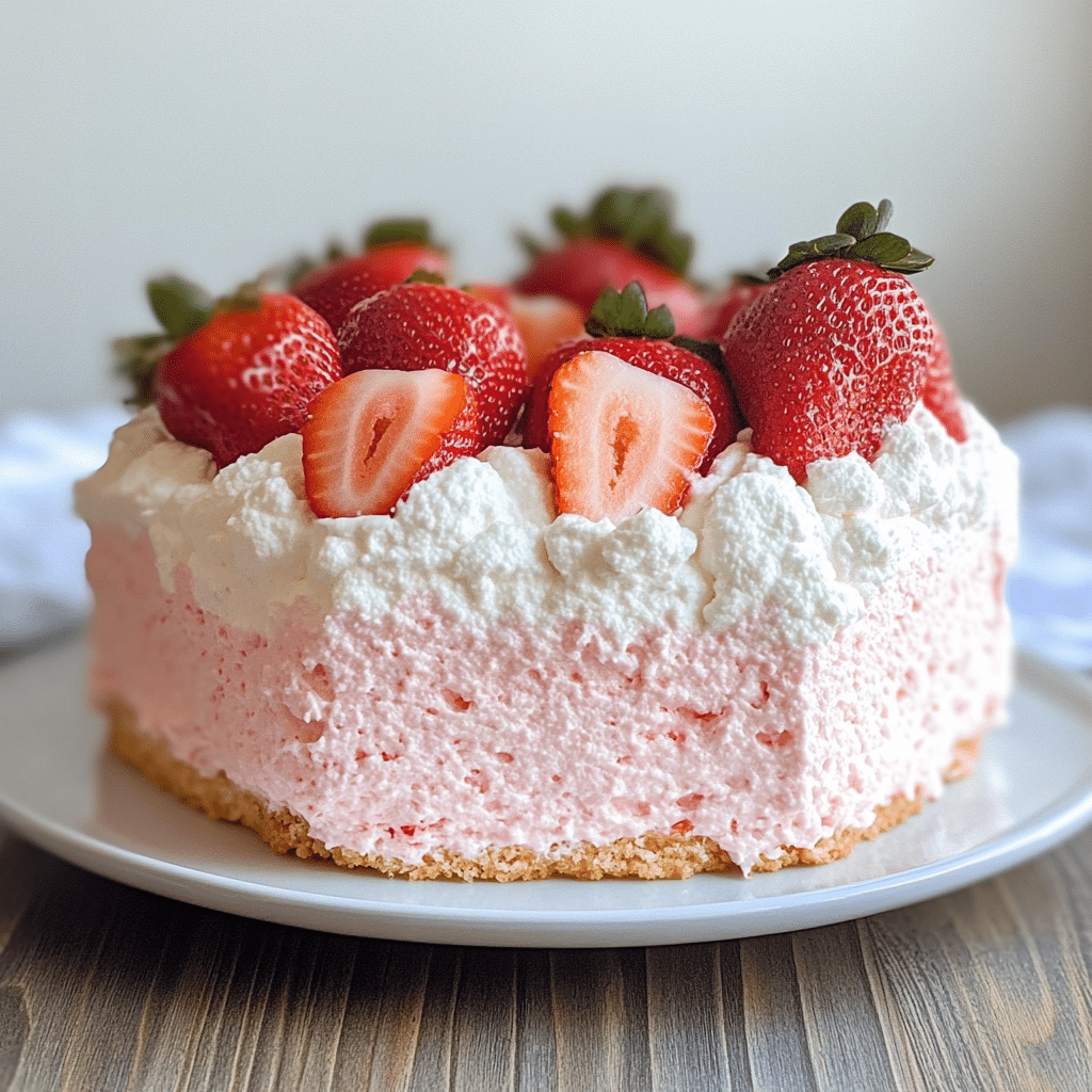 No Bake Strawberry Cloud Cake