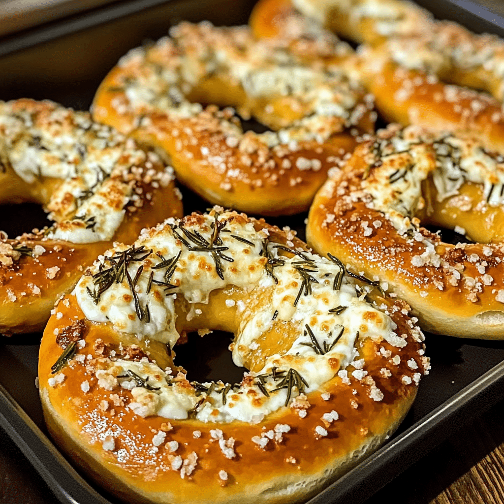 Rosemary Parmesan Mozzarella Pretzels Gourmet Cheesy