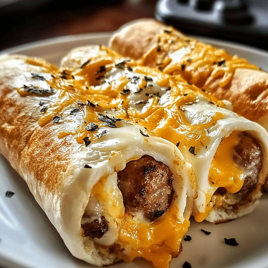 Sausage Egg and Cheese Breakfast Roll- Ups