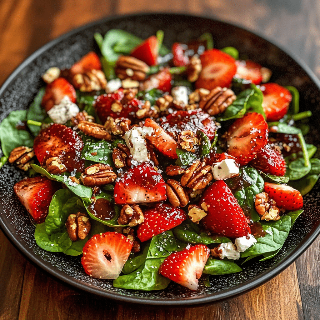 Spinach Strawberry Salad with Pecans