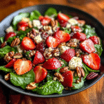 Spinach Strawberry Salad with Pecans