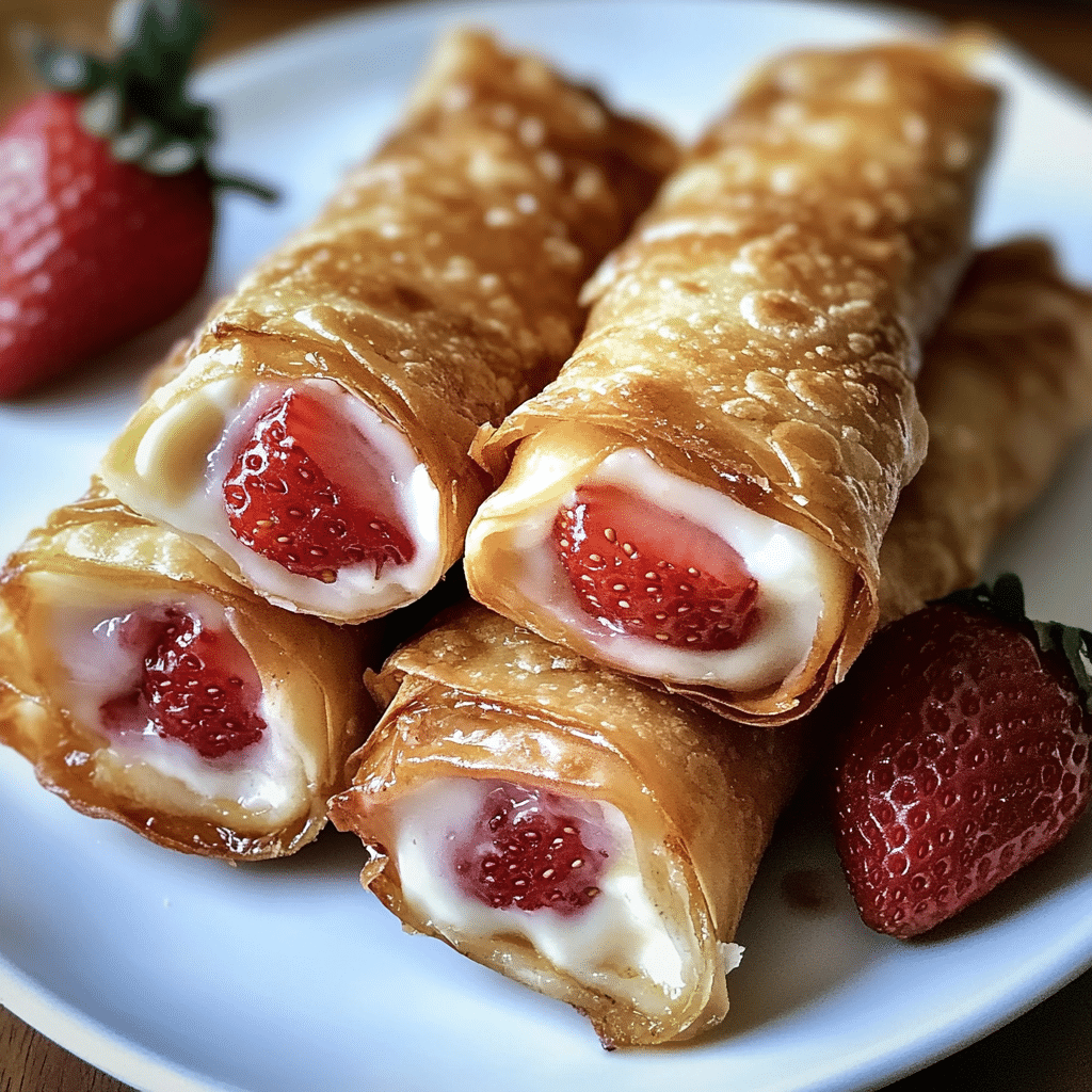 Strawberry Cheesecake Stuffed Eggrolls