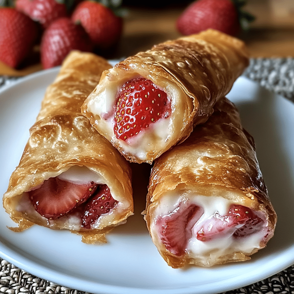 Strawberry Cheesecake Stuffed Eggrolls
