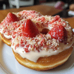 Strawberry Cheesecake Stuffed Donutrs