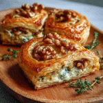 Blue Cheese Walnut Thyme Puff Pastry
