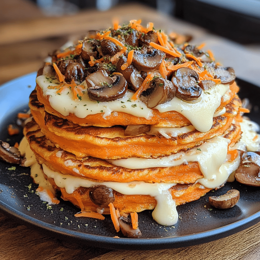 Carrot Pancakes Cheese Mushrooms