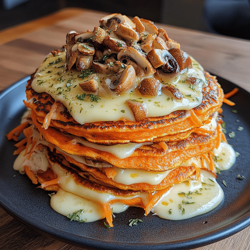 Carrot Pancakes Cheese Mushrooms