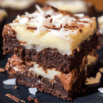 Coconut Cream Brownie Squares