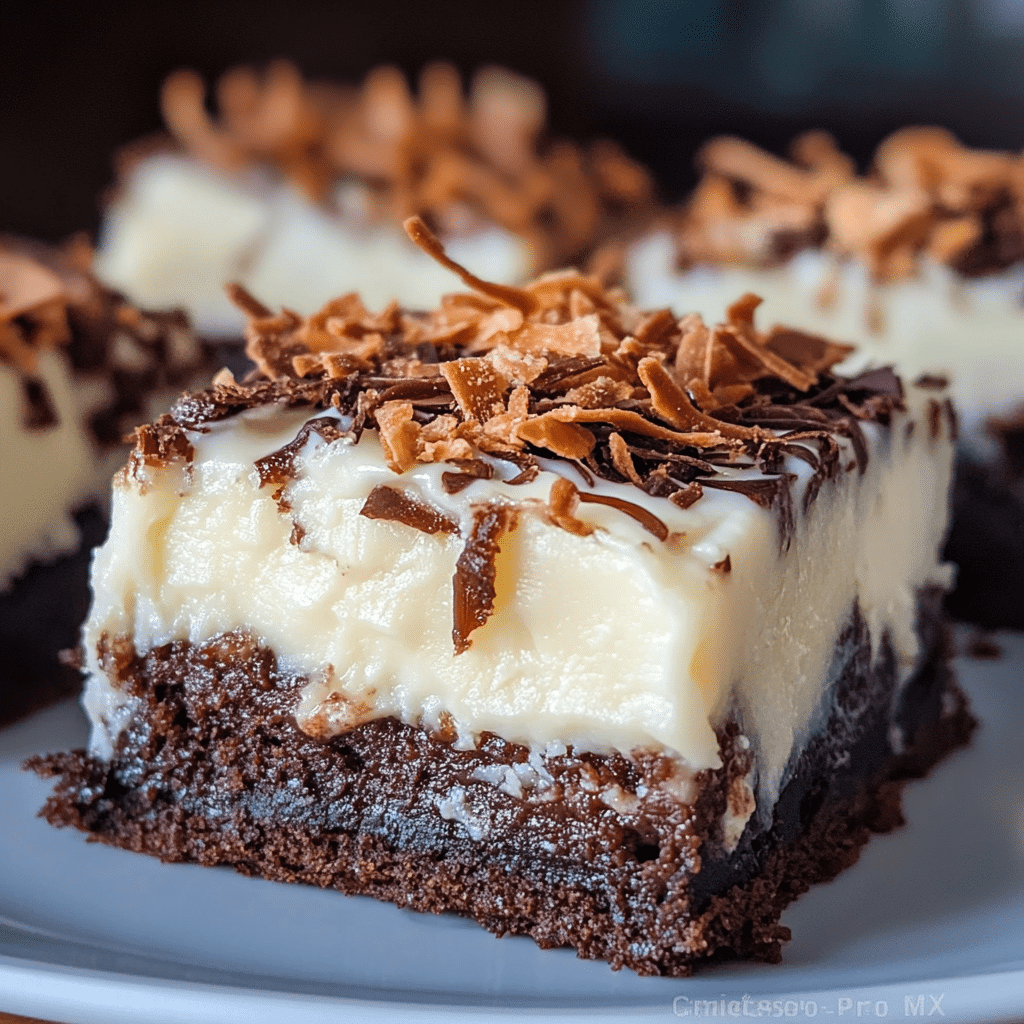 Coconut Cream Brownie Squares