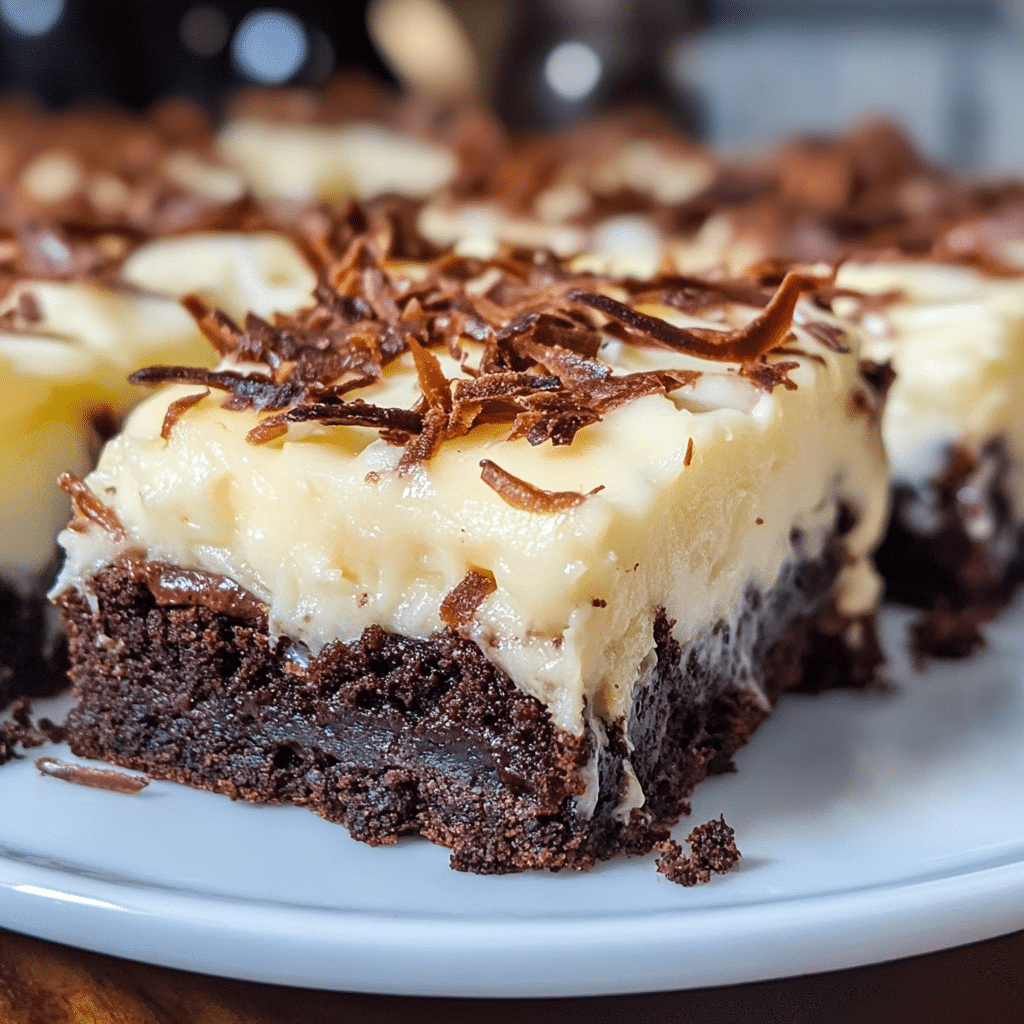 Coconut Cream Brownie Squares