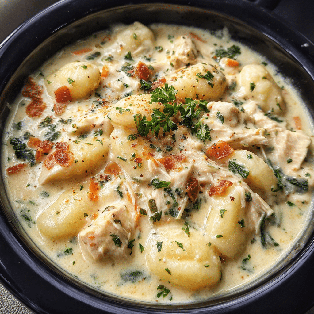 Creamy Chicken Gnocchi Slow Cooker