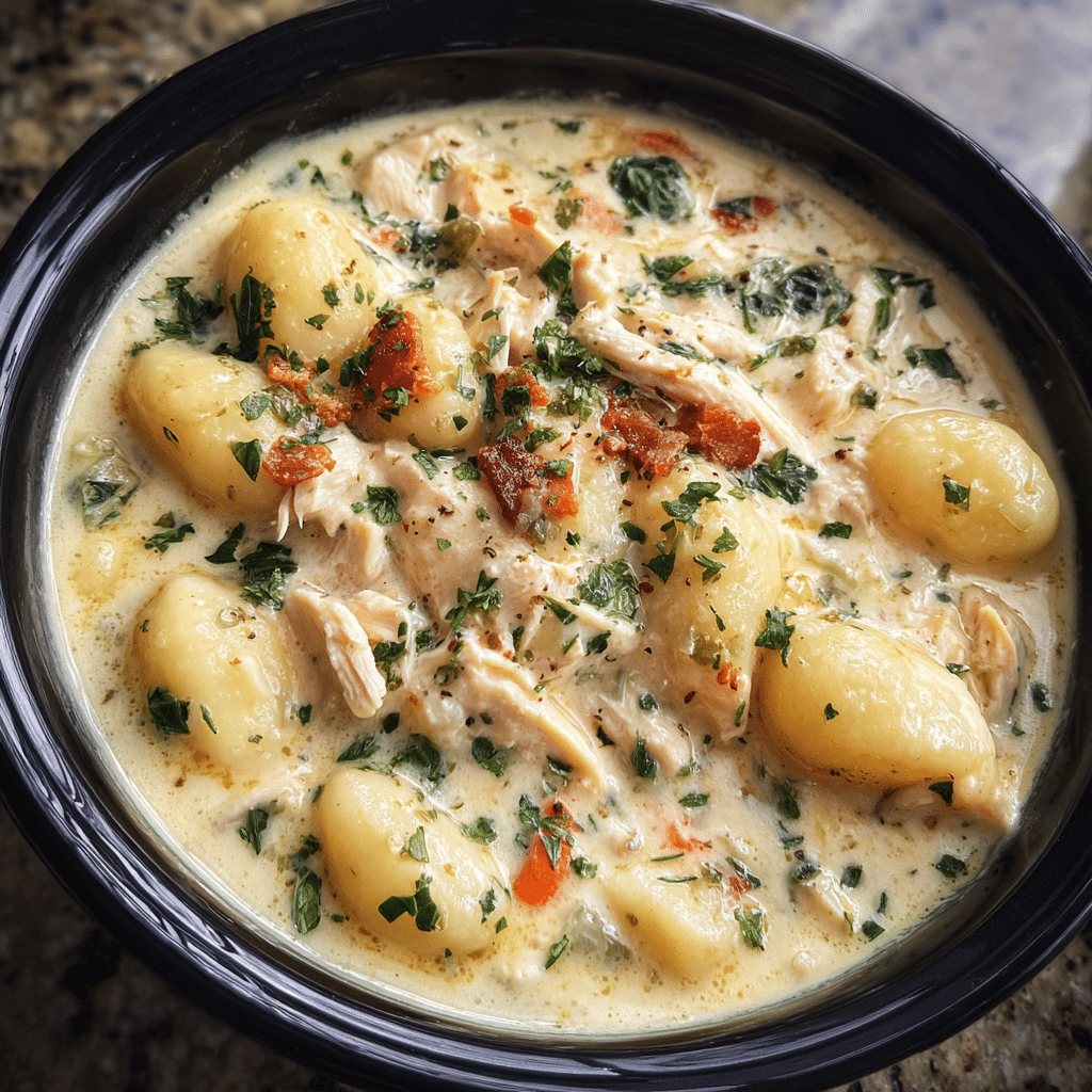Creamy Chicken Gnocchi Slow Cooker