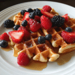 Crispy Waffles with Fresh Berries