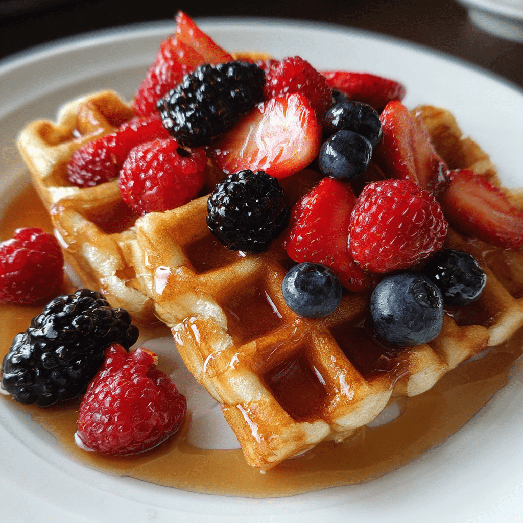 Crispy Waffles with Fresh Berries