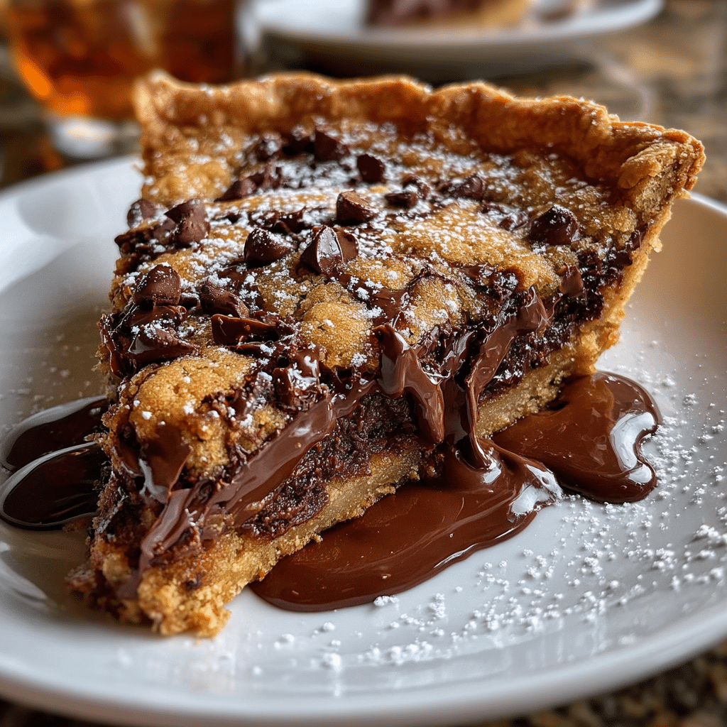 Decadent chocolate-filled cookie pie