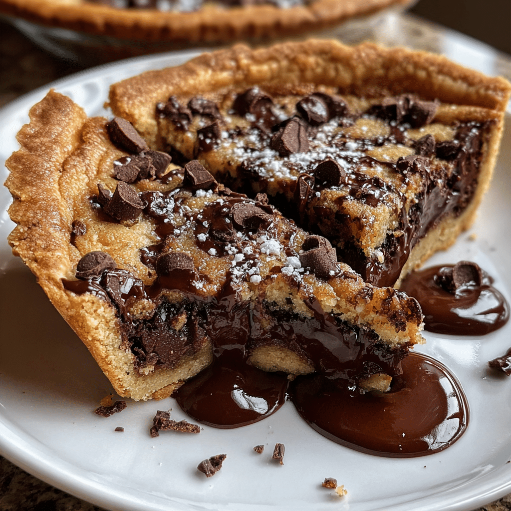 Decadent chocolate-filled cookie pie
