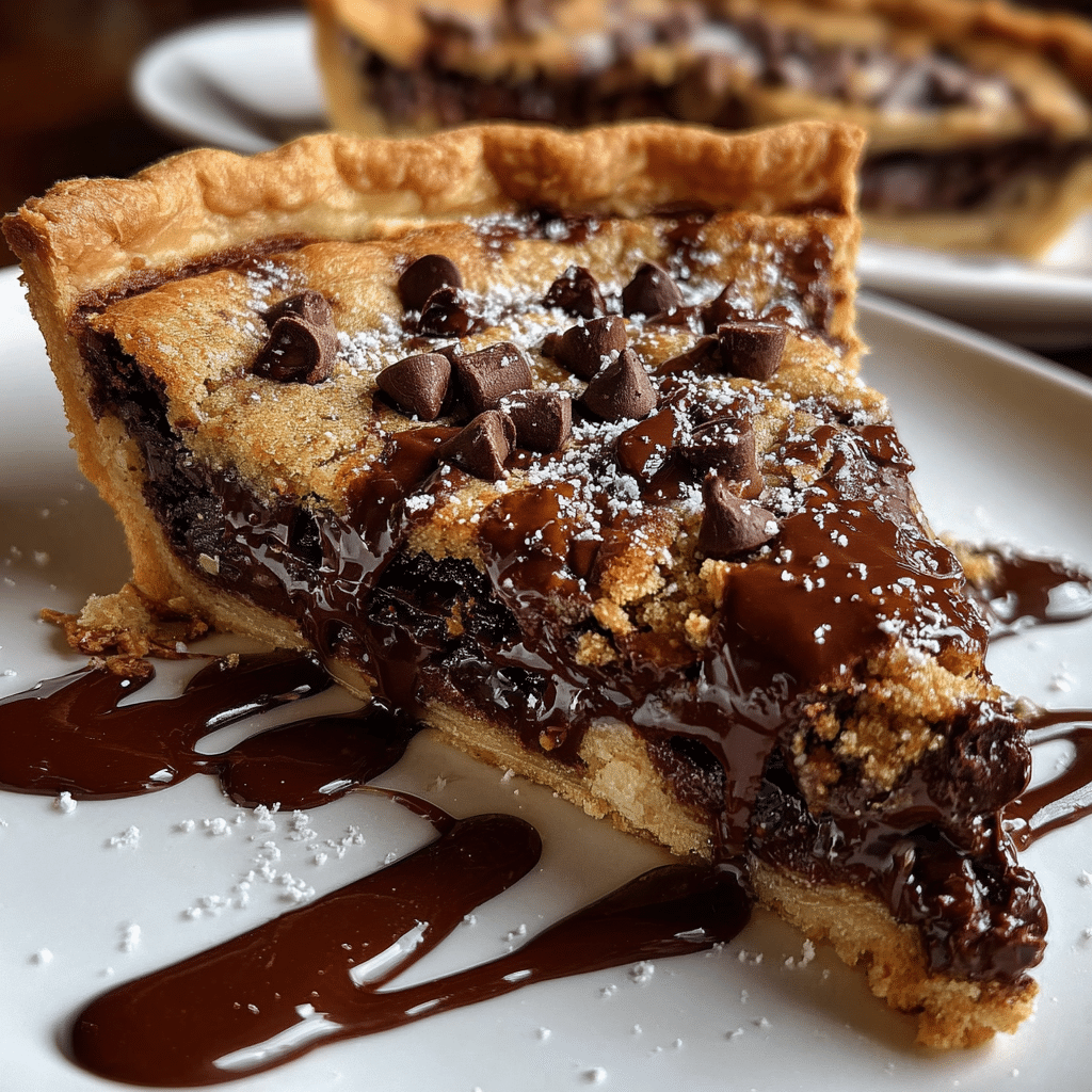 Decadent chocolate-filled cookie pie
