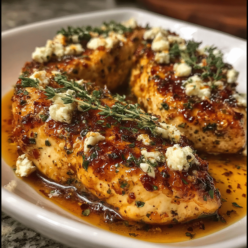 Hot Honey Infused Feta Chicken