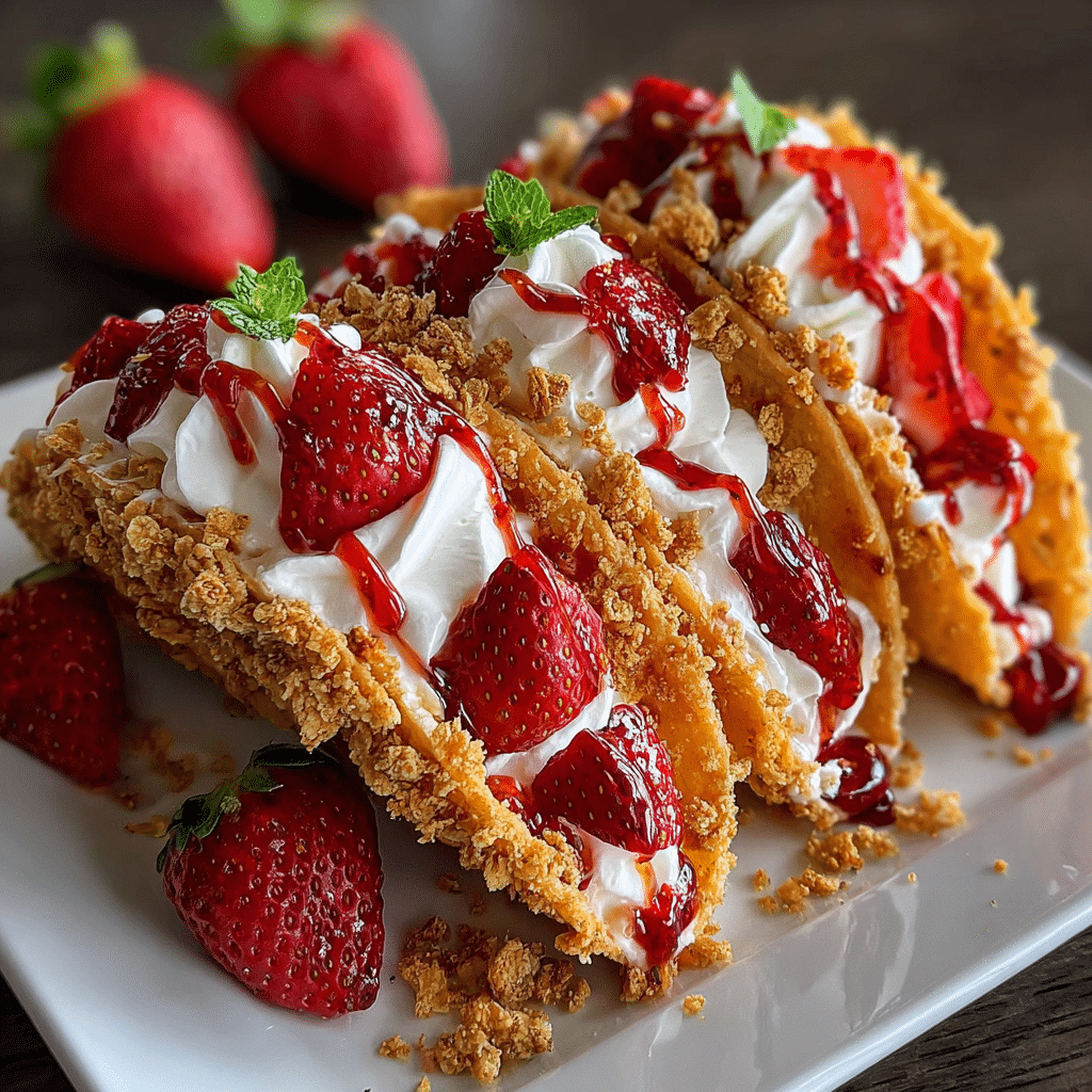 Strawberry Crunch Cheesecake Tacos