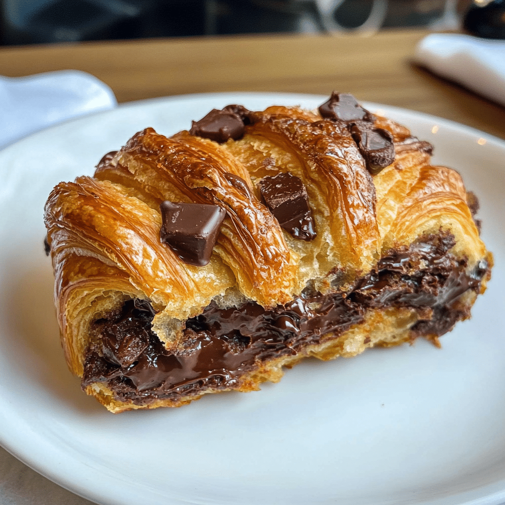 chocolate croissant breakfast