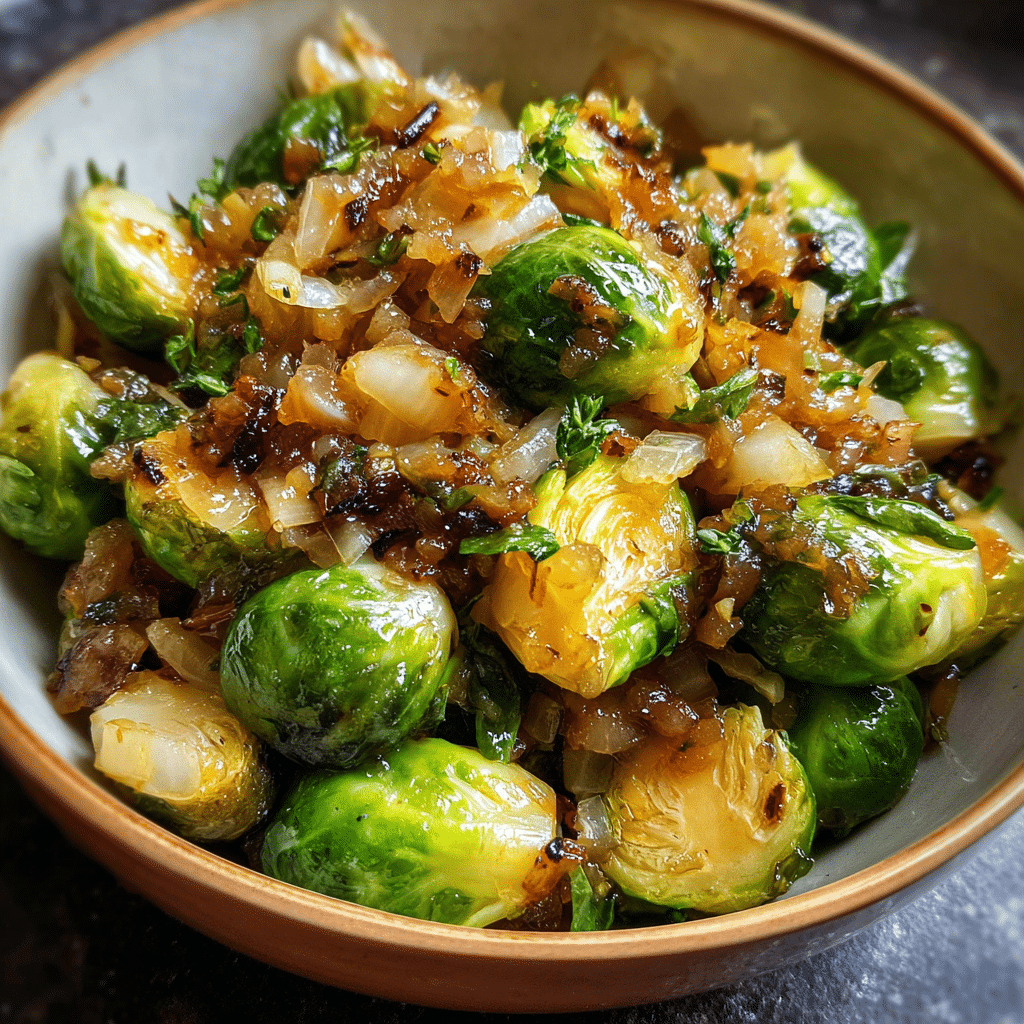 Brussels Sprouts with White Balsamic Pear Chutney
