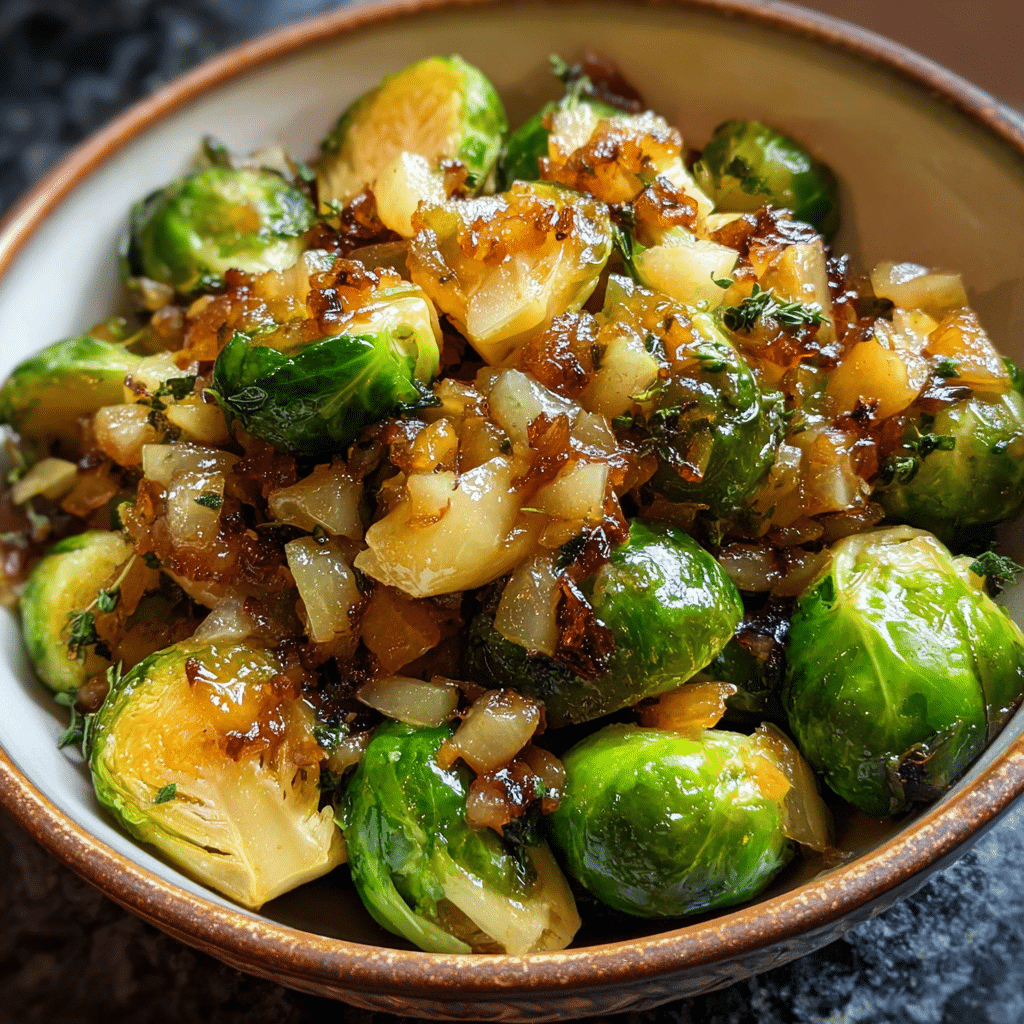 Brussels Sprouts with White Balsamic Pear Chutney
