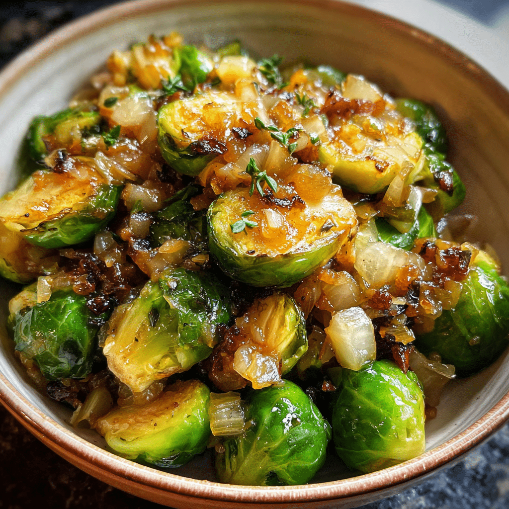 Brussels Sprouts with White Balsamic Pear Chutney