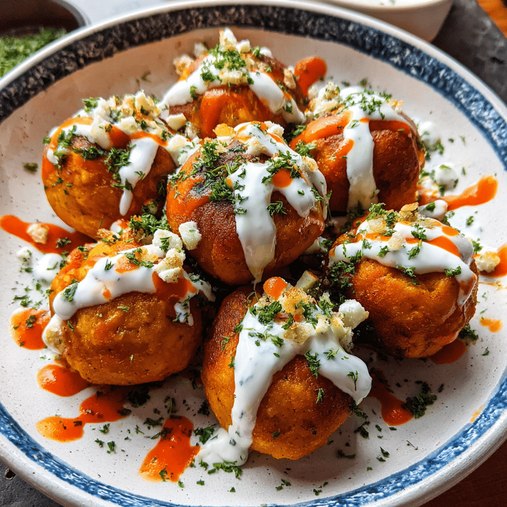 Buffalo Chickpea Meatballs