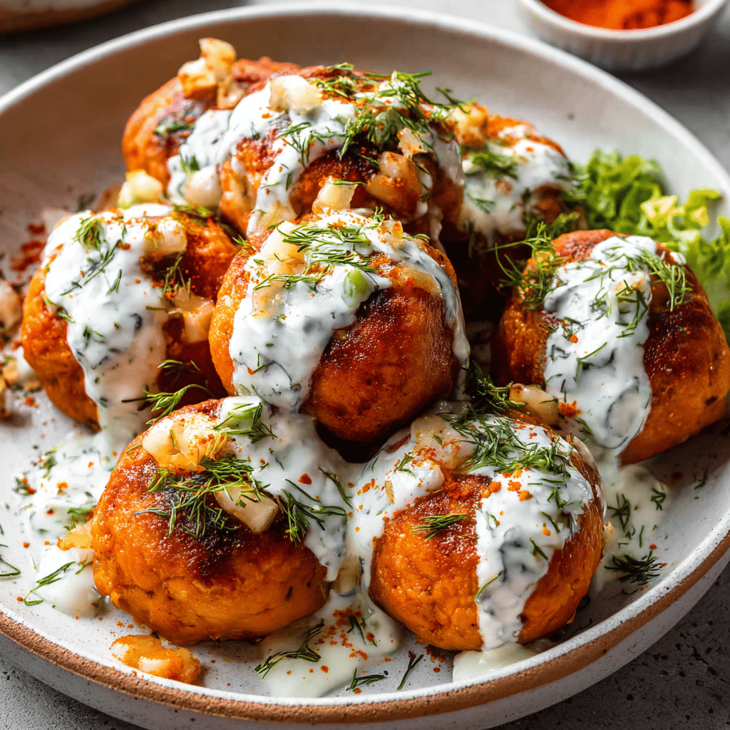 Buffalo Chickpea Meatballs