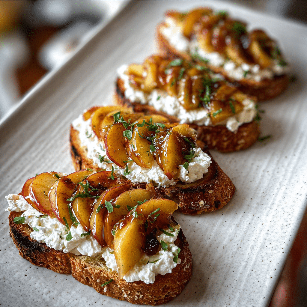 Caramelized Apple & Ricotta Crostini