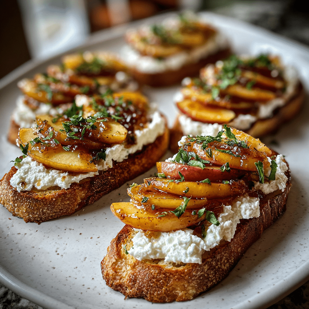 Caramelized Apple & Ricotta Crostini