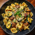 Caramelized Zucchini and Sausage Pasta