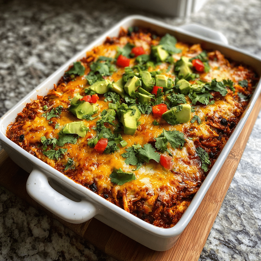 Chicken Enchilada Quinoa Bake