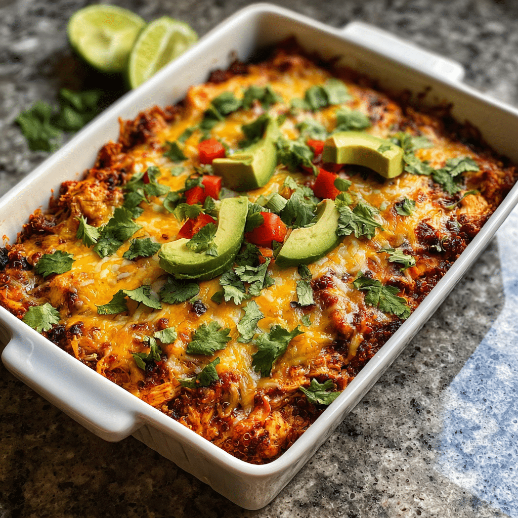 Chicken Enchilada Quinoa Bake