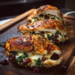 Cranberry Spinach Stuffed Chicken